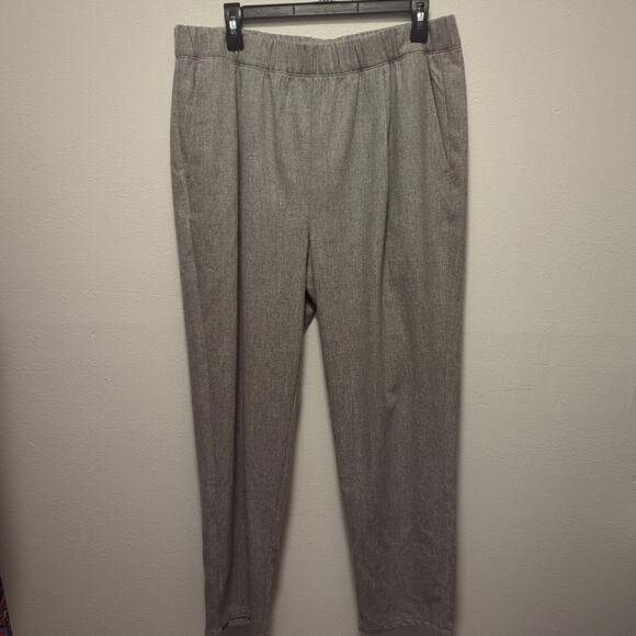 NWT Eileen Fisher Soft Wool Flannel Pleated Tapered Pant Sz Large - Picture 4 of 6